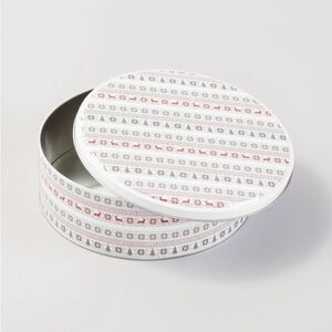 Hearth & Hand Magnolia Fair Isle Reindeer and Pine Tree Small Tin Container